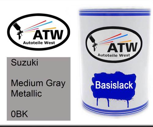 Suzuki, Medium Gray Metallic, 0BK: 500ml Lackdose, von ATW Autoteile West.